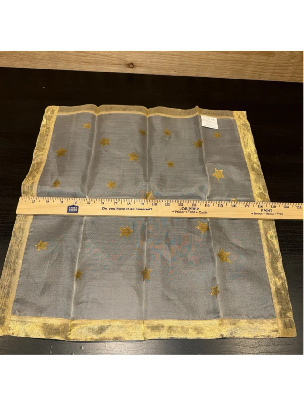 Pottery Barn Silk Gold Star Organza Napkin Replacement (1 Napkin Only) EUC